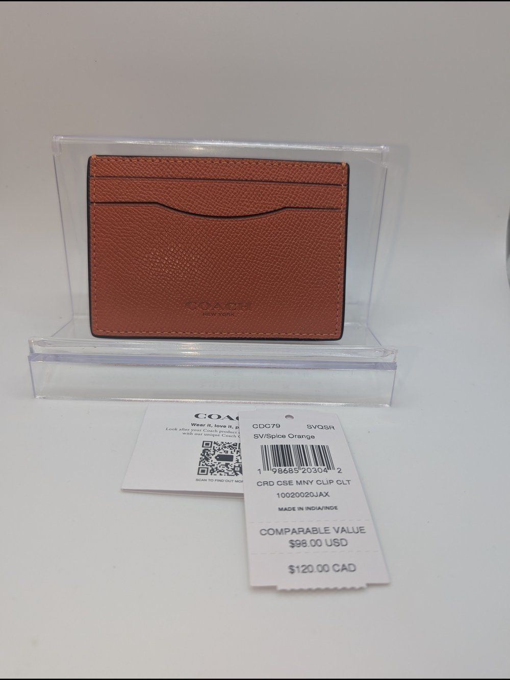 NWT Coach Card Holder With Clip